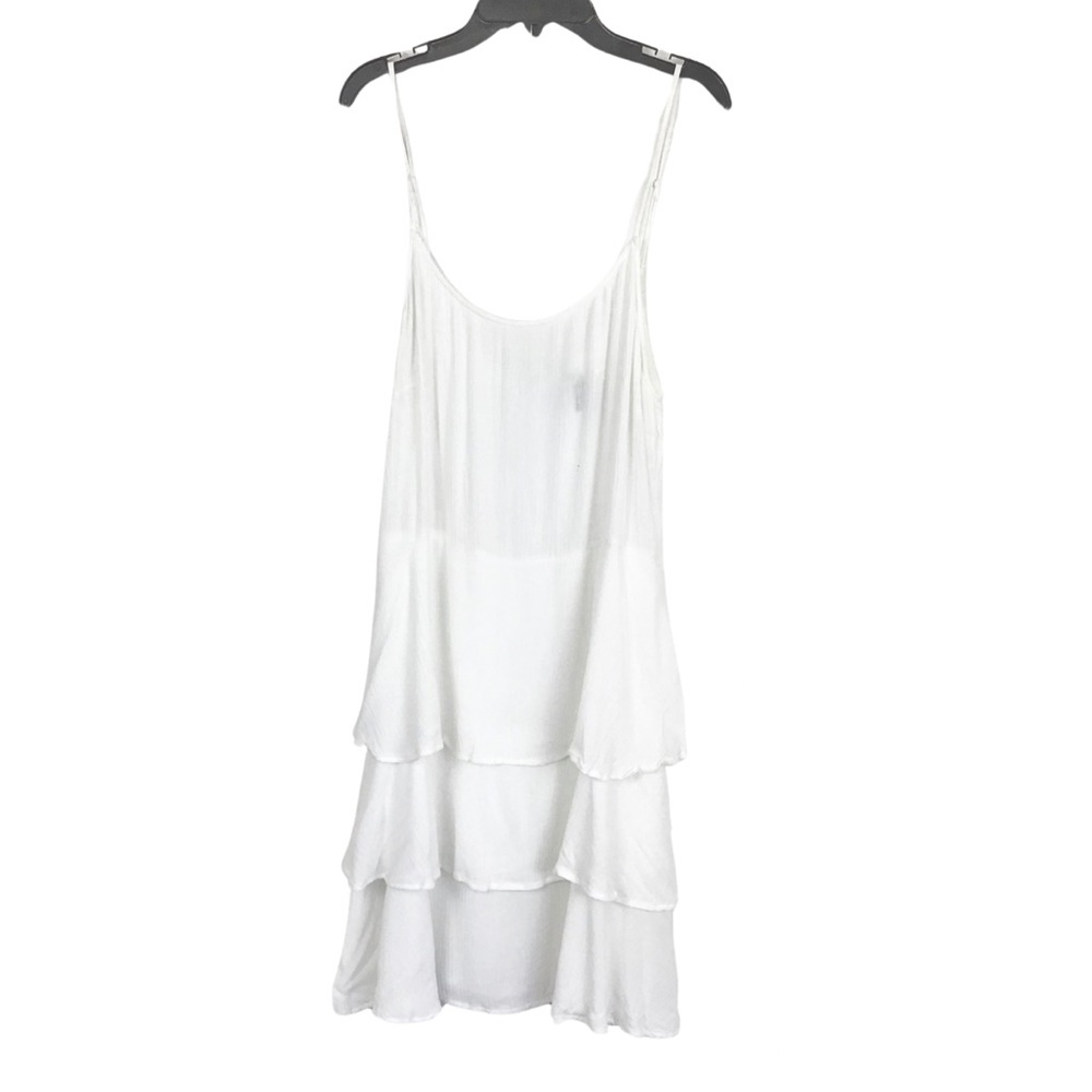H&M DIVIDED White Spaghetti Strap Tiered Dress
